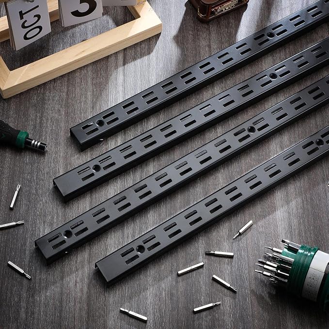 12 Pcs 47.5 Inches Shelf Rails Bracket Track Upright Closet System Hardware - Image 6
