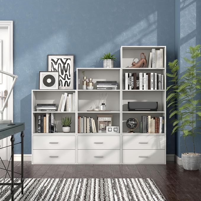 Homes: Inside + Out Apexa 3-Tier Cube Storage Organizer Shelves, Stackable Wood - Image 12