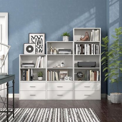 Homes: Inside + Out Apexa 3-Tier Cube Storage Organizer Shelves, Stackable Wood - Image 12