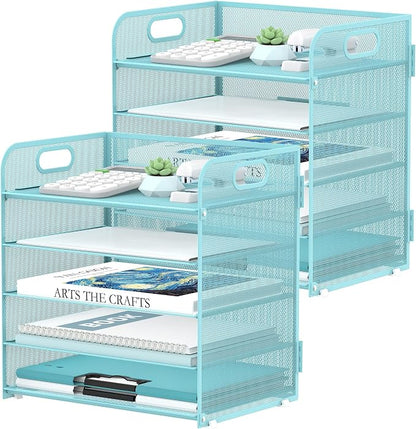 2 Pack 5-Tier Blue Desk Organizer by SUPEASY