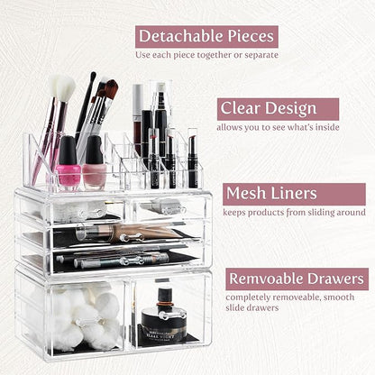 Masirs Clear Cosmetic Storage Organizer, Classy Design, Simplifies Your Life - Image 3