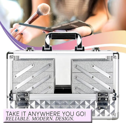 Ver Beauty Makeup Train Case 14 inch Armored Acrylic Large Portable Cosmetic - Image 2