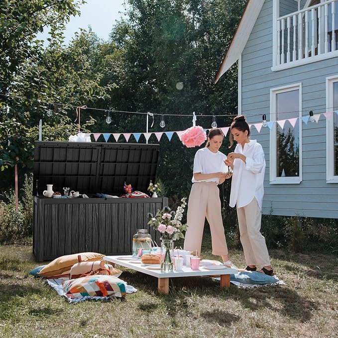 180 Gallon Deck Box, Resin Outdoor Storage Box - Image 7