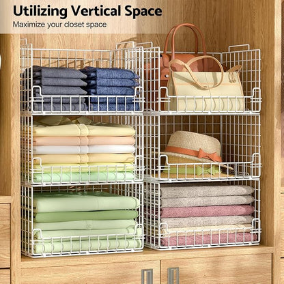 6-Tier Stackable Closet Organizers and Storage Basket - Image 2