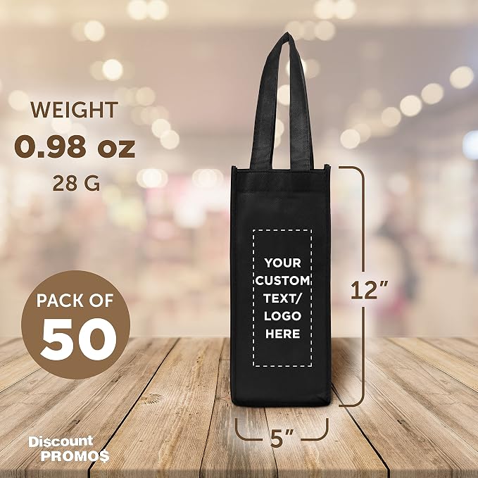 DISCOUNT PROMOS Non-Woven Vineyard Two Bottle Wine Bags - Image 5