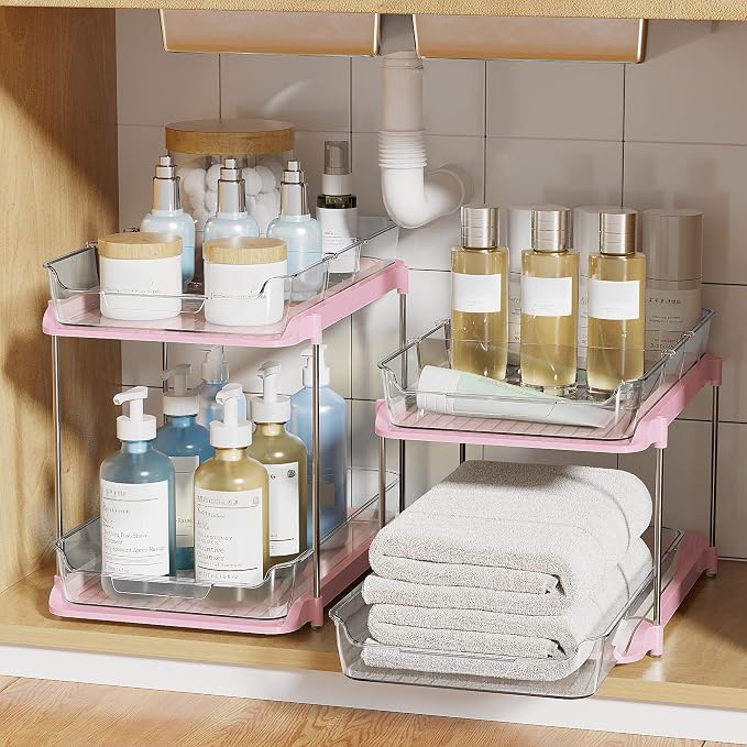 Delamu 2-Tier Multi-Purpose Bathroom Under Sink Organizers and Storage - Image 6