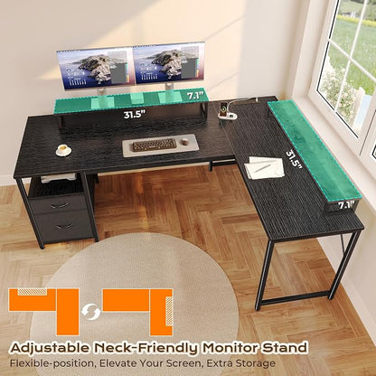 PRAISUN 55 Inch L Shaped Desk - Image 6