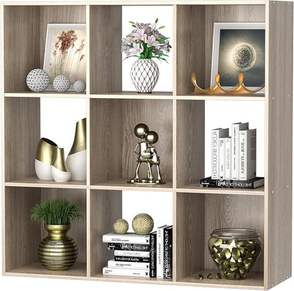 JupiterForce 9 Cubes Bookcases Storage Organizer, 3-Tier Wooden Open Bookshelf - Image 9