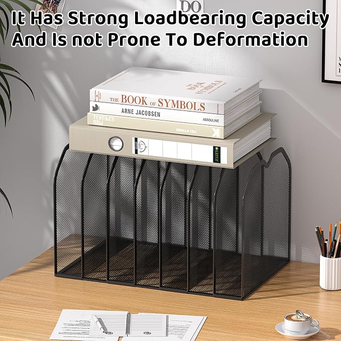 Black 7-Section File Folder Organizer - Image 4