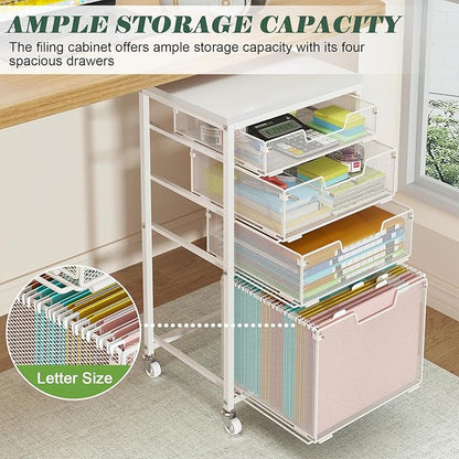 Sbanmao 4 Drawer Rolling File Cart - Image 4