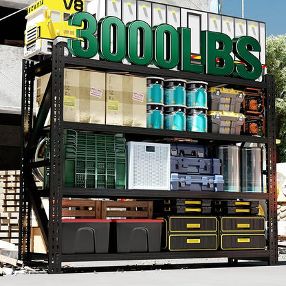 4 Tier Heavy Duty Garage Shelving, Industrial Shelving Built - Image 2