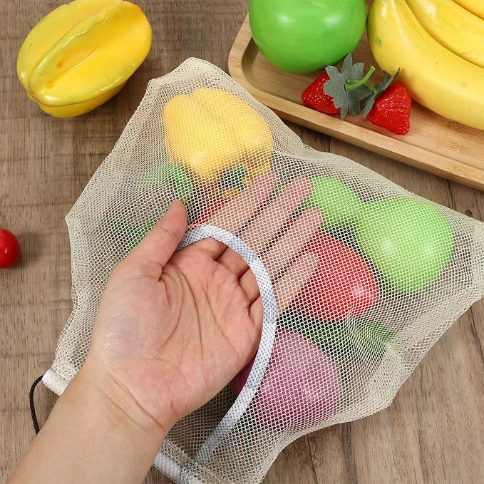 2PCS Hanging Mesh Storage Bags for Fruits, Vegetables, Garlic - Image 5