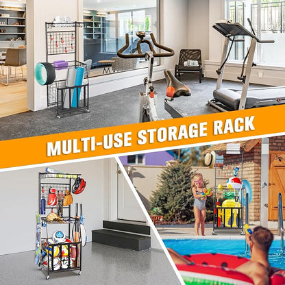 PLKOW Sports Equipment Storage for Garage, Indoor/Outdoor Sports Rack for Garage - Image 6