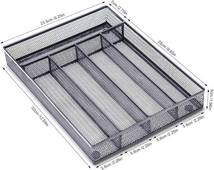 WuGeShop Office Desk Drawer Organizer, 5 Compartments Mesh Drawer Organizer Tray - Image 7