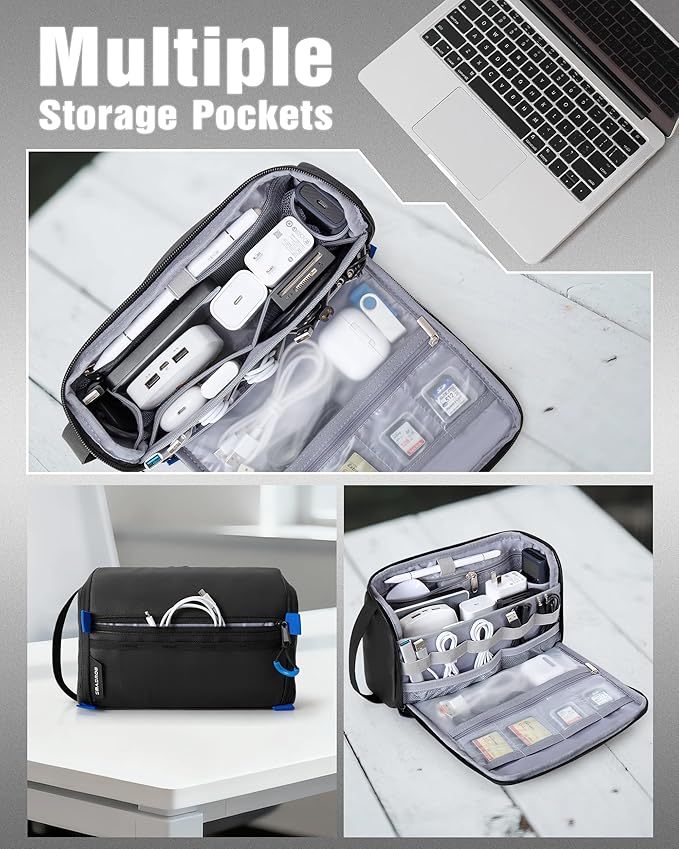 Smasrob Electronics Organizer Travel Case, Tech Bag Charger Pouch, Elastic Bands - Image 2