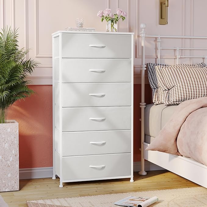 Tall 6-Drawer Wide Fabric Storage Tower Dresser - Image 5