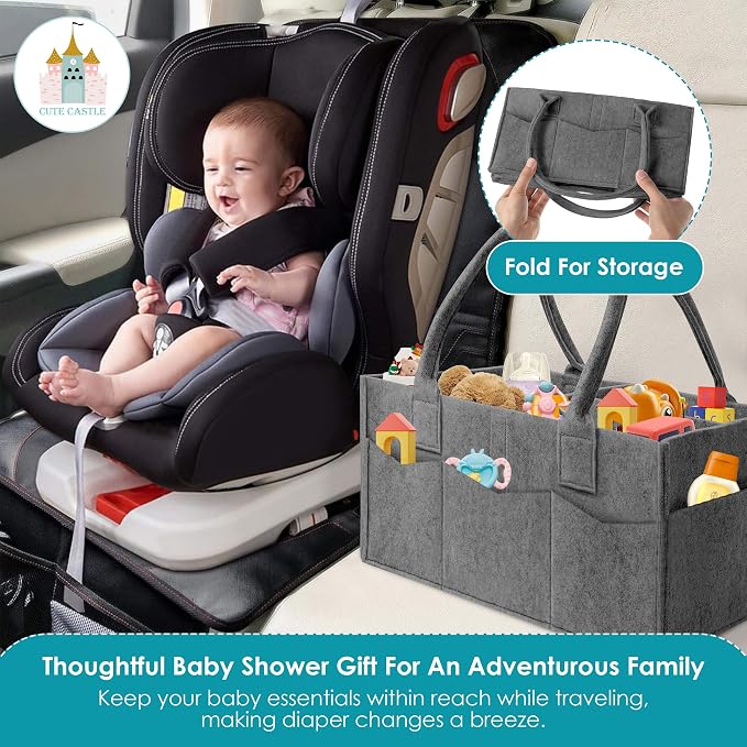 Cute Castle 2 Pack Diaper Caddy Organizer - Image 6