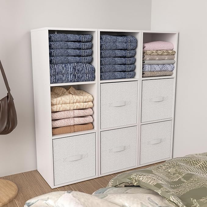 3 Cube Storage Organizer White, 3 Cube Shelf Freestanding Open Cubby, 3 Tier - Image 6
