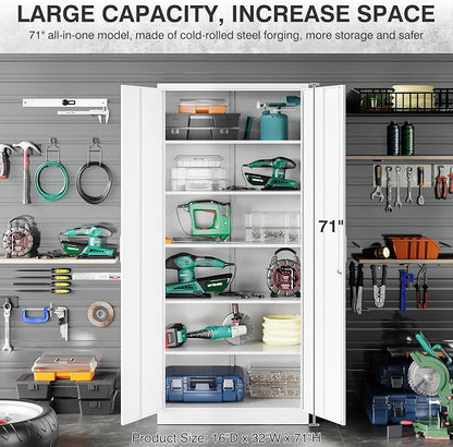White Metal Storage Cabinet - Image 9