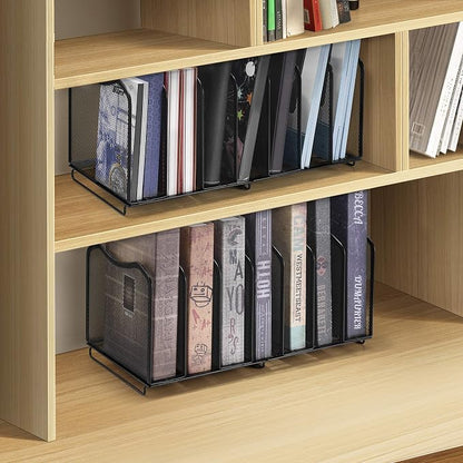 Simple Trending 2 Pack Mesh Desktop File Sorter Organizer, 7-Section Bookshelf - Image 5