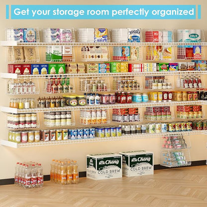 3-Pack Under Shelf Hanging Baskets Space-Saving Pantry Shelf Organizer | - Image 6