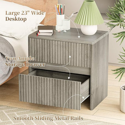 Fluted Nightstand, Modern Night Stand - Image 5