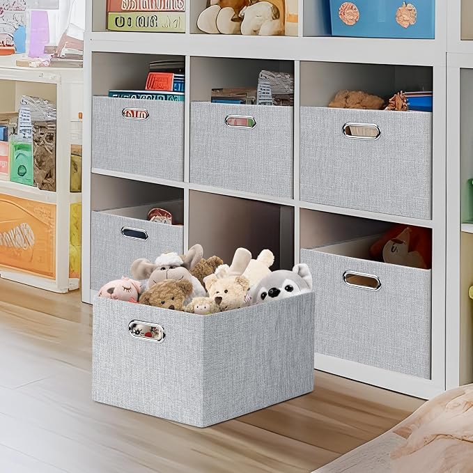 Posprica Closet Organizers and Storage, 4 Pack Large Linen Storage Bins - Image 3