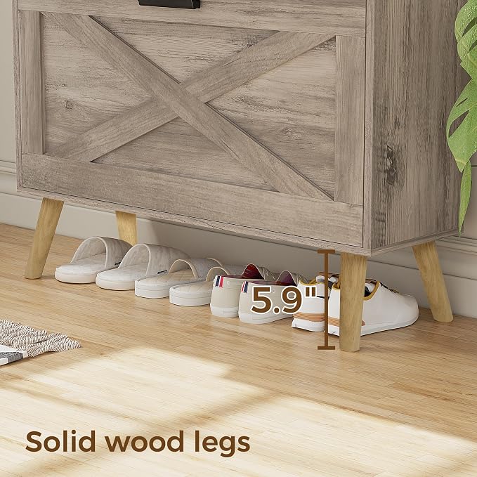 Homleke Farmhouse Shoe Storage Cabinet - Image 4