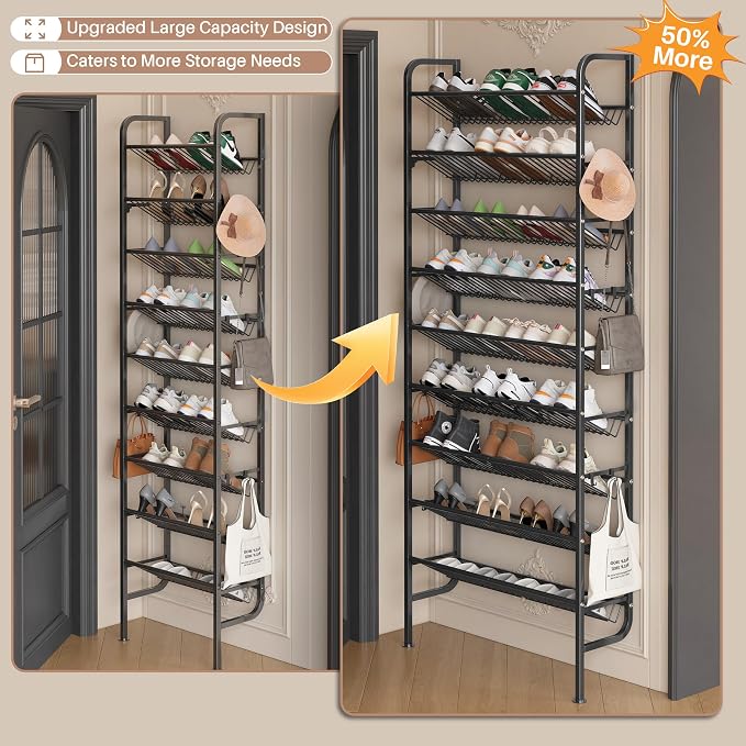 UMDONX 9 Layer Shoe Rack for 27 Pairs Shoes, Freestanding Shoe Organizer - Image 5