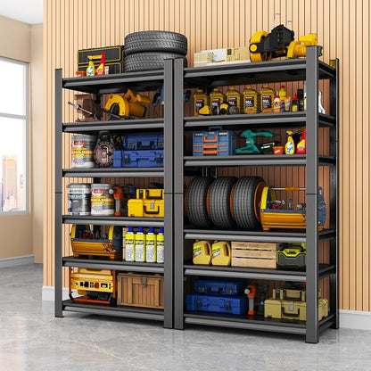 6Tier Storage Shelves Heavy Duty Adjustable Metal Garage Shelving Unit Rack - Image 8