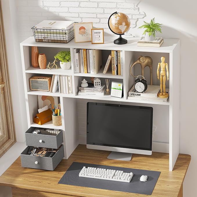 REIBII Desktop Bookshelf, Adjustable Desktop Organizer, High-Capacity Desk - Image 3