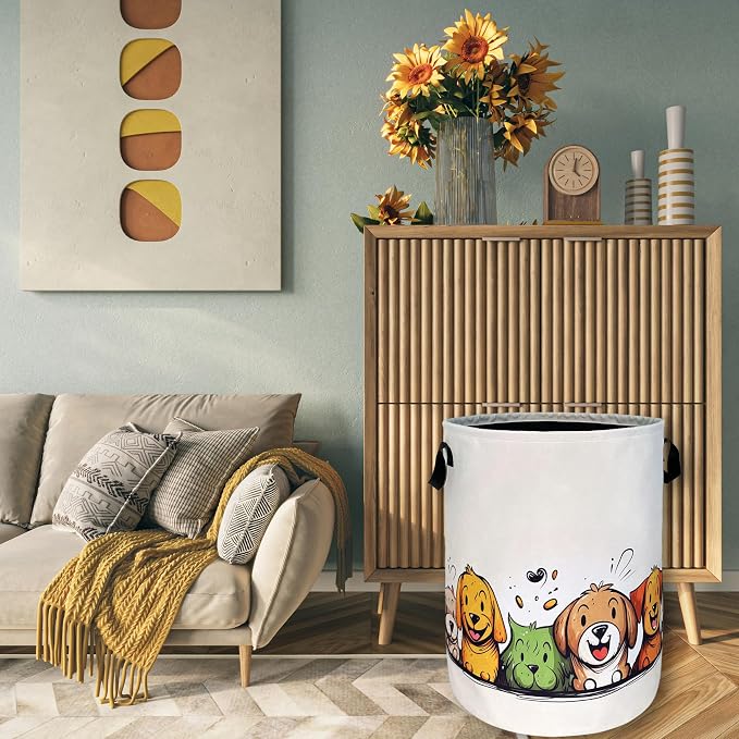 Happy Colorful Dogs Laundry Hamper - Image 7