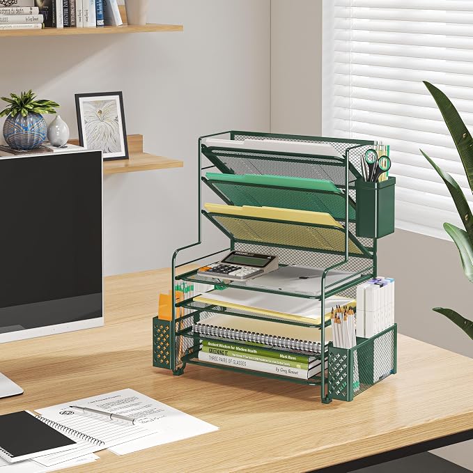 Simple Trending 7 Tier Desk File Organizer, Letter Tray Paper Organizer - Image 6
