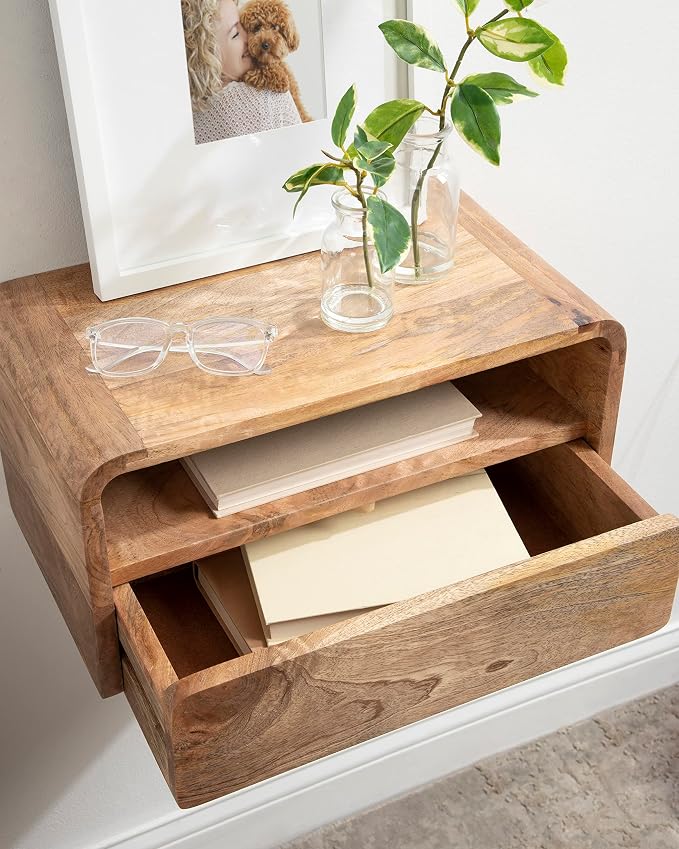 Kate and Laurel Kato Transitional Wood Floating Side Table - Image 5