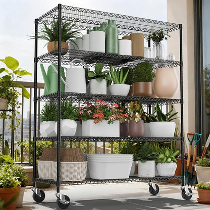 5 Tiers Shelf 3300 lbs Steel Storage Shelving Utility Shelving Unit Steel - Image 2