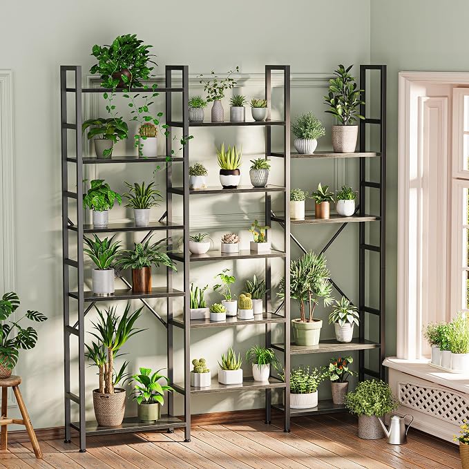 SUPERJARE Triple Bookshelf, Bookcase - Image 2