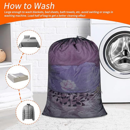 Polecasa 2 Pack Heavy Duty Diamond Mesh Laundry Bag, Breathable Mesh, Machine - Image 6