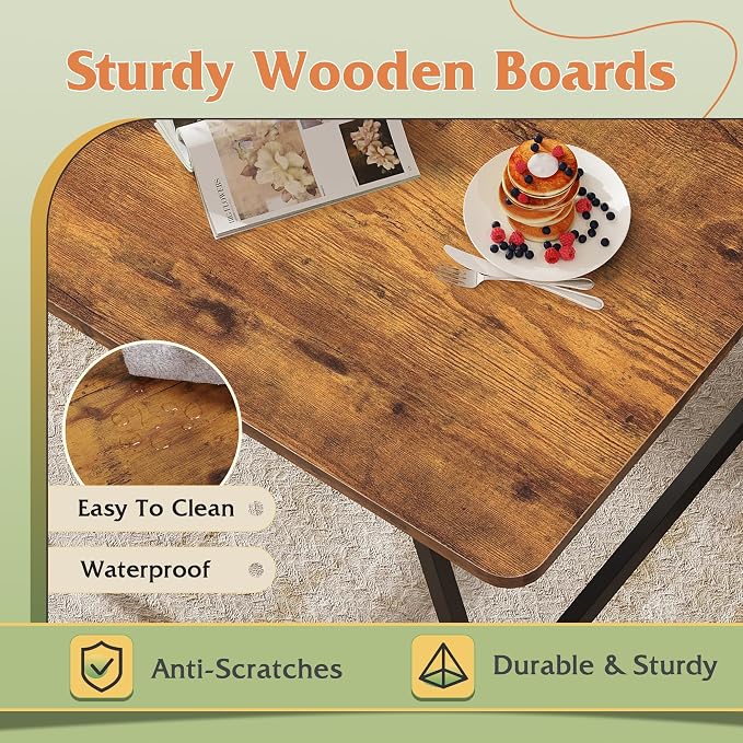 WLIVE Folding Coffee Table, Modern Portable Small Coffee Table - Image 8