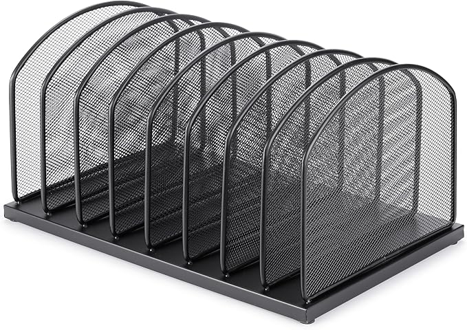 Huron 8-Slot Vertical File Binder Organizer Storage - Image 2