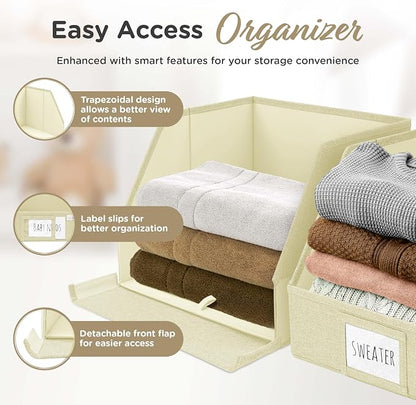 VIVIDECOR Open Front Trapezoid Closet Bins 12x12x10 – Closet Shelf Organizer - Image 3
