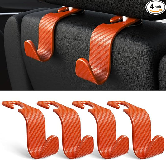 Amooca Car Seat Headrest Hook 4 Pack Hanger Universal Vehicle Car Storage by Amooca