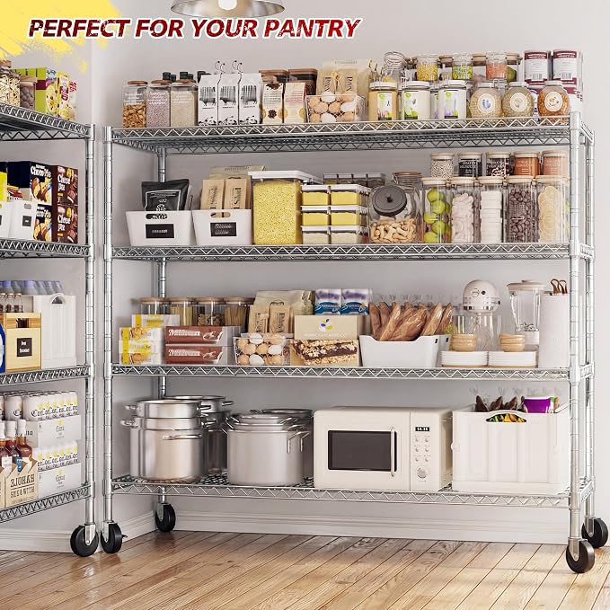 REIBII Set of 2 Storage Shelves Metal Shelving - Image 4