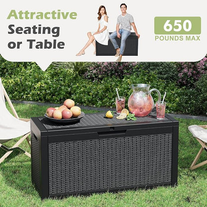 Outdoor Storage Box, 72 Gallon Resin Deck Boxes Outdoor Waterproof - Image 5