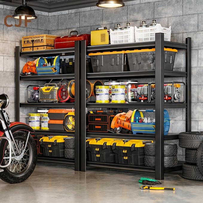 CJF Adjustable Garage Storage Shelves, 5-Tier Garage Shelving Heavy Duty - Image 2