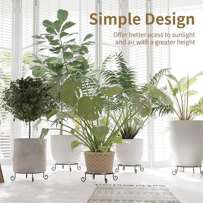PROWORX 2 Pack 10” Diameter Metal Outdoor Plant Stand Indoor, Round Anti-Rust - Image 4