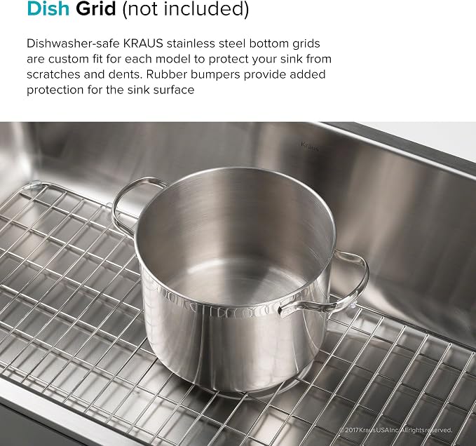 KRAUS Dex 17-Inch Undermount Single Bowl TRU16 Gauge Stainless Steel Kitchen - Image 15