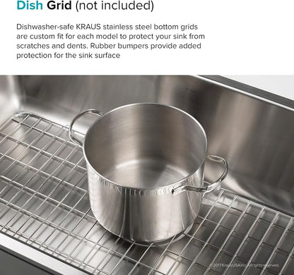 KRAUS Dex 17-Inch Undermount Single Bowl TRU16 Gauge Stainless Steel Kitchen - Image 15