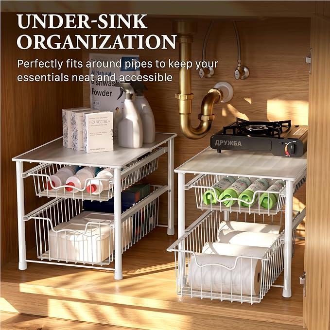 Simple Houseware Stackable Sliding Basket Organizer Drawer - Image 6