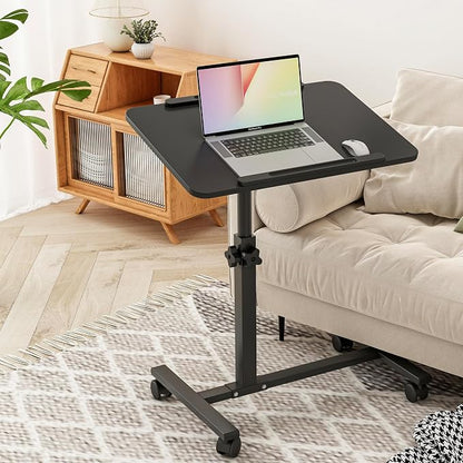 Bed Desk Adjustable Overbed Bedside Table Rolling Laptop Tray Desk Cart Height by FuristTec