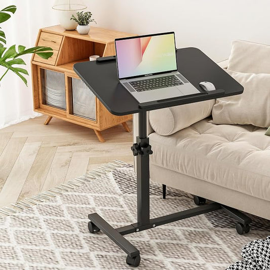 Bed Desk Adjustable Overbed Bedside Table Rolling Laptop Tray Desk Cart Height by FuristTec